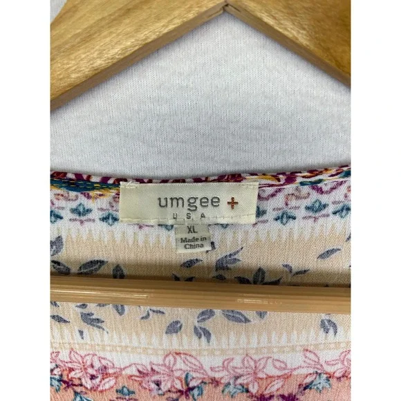 Boho Cottagecore Umgee Womens XL Mustard Yellow Floral Mixed Print Mini Dress - Picture 3 of 10